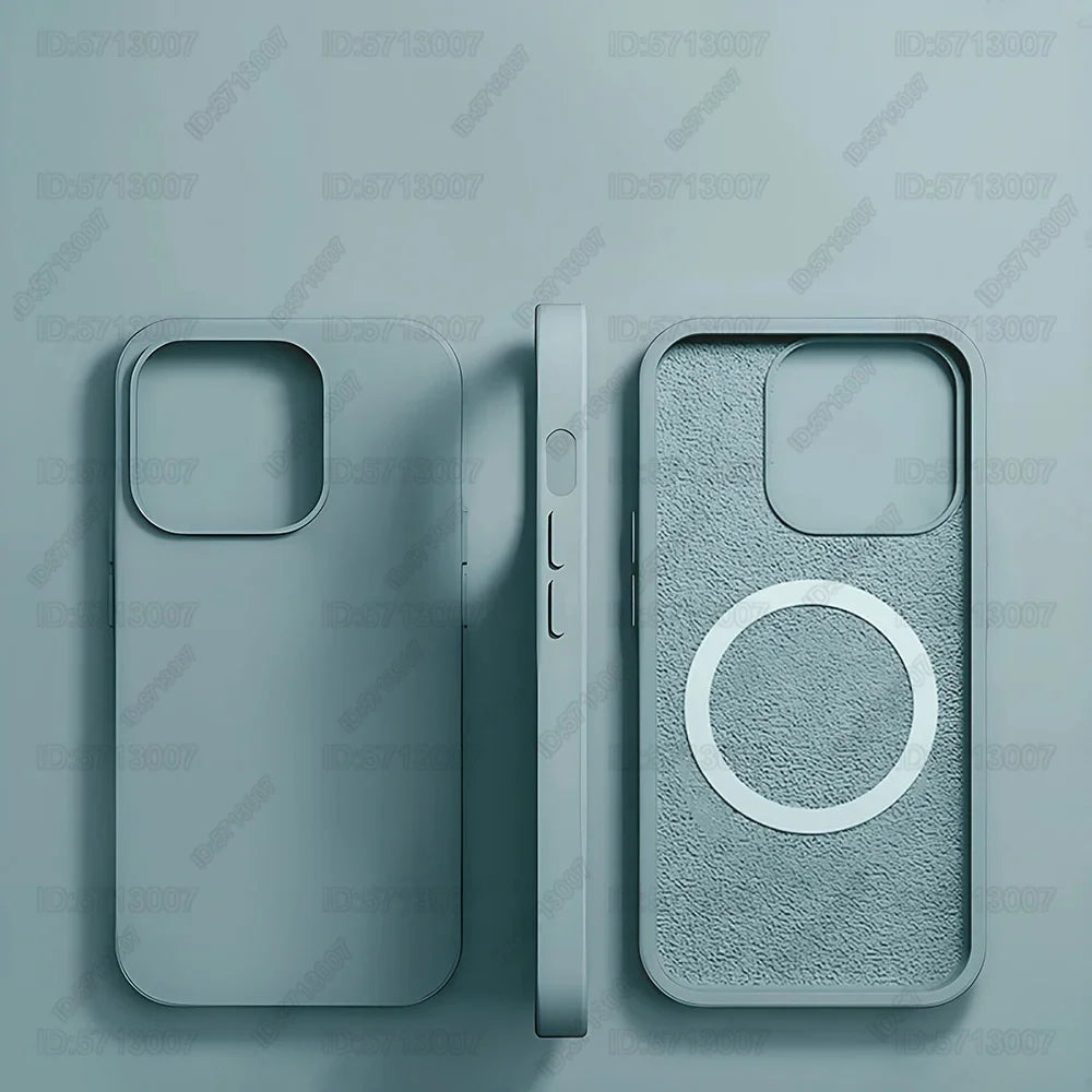 Magnetic Original Liquid Silicone Shockproof Case For iPhone 16 15 14 13 12 11 Pro Max 16 Plus For Magsafe Wireless Charge Cover