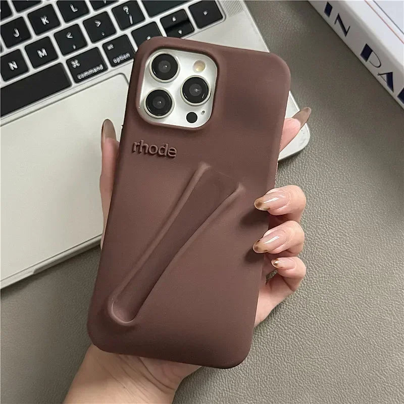 Lemontini Yellow Portable Lip Gloss Silicone Phone Case for IPhone 17 11 12 13 14 15 16 Pro Max Plus Lipstick Shockproof Cover