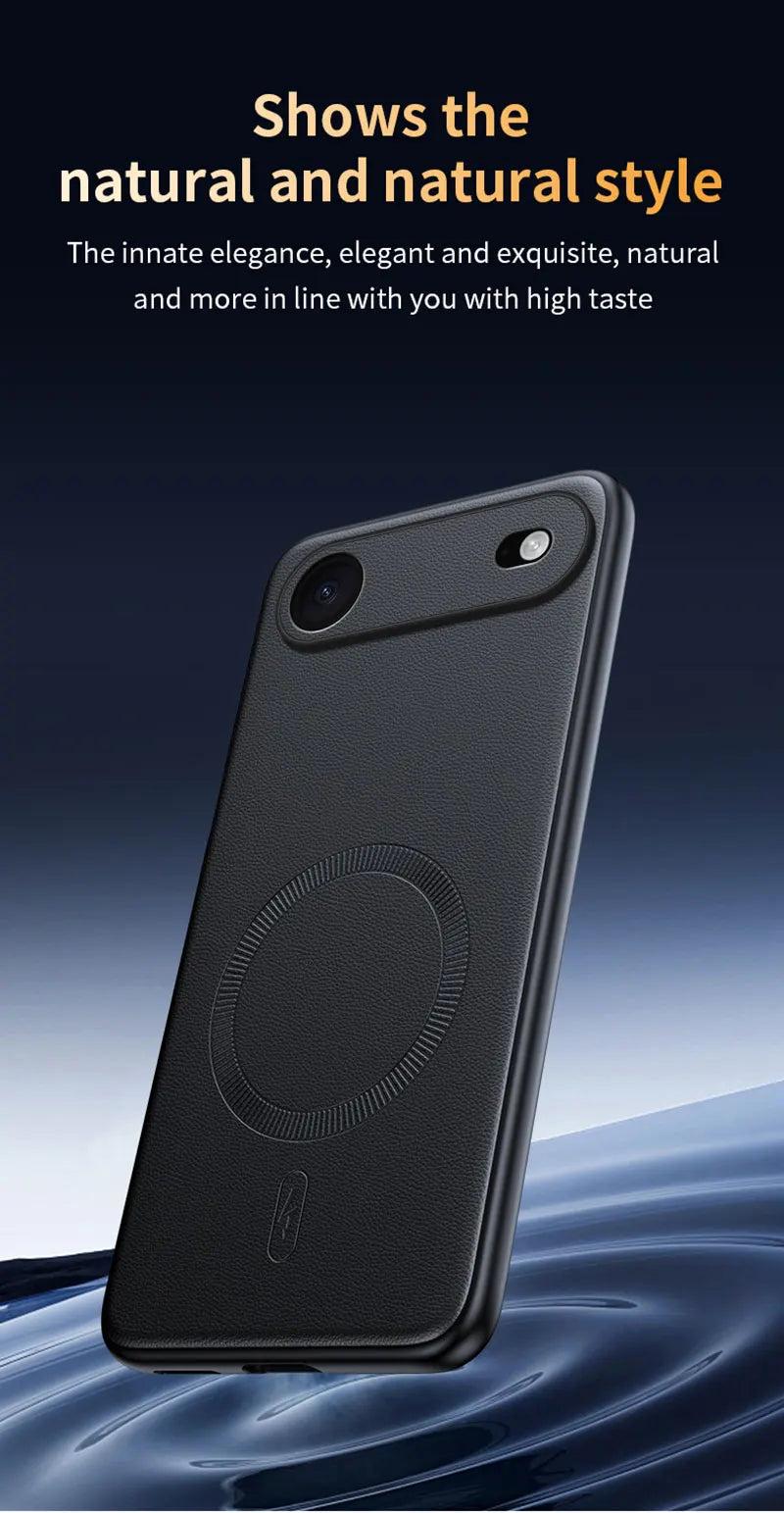 For Iphone 17 Air Case Magnetic Leather Shield Cover For Iphone 17 Air Anti-Fingerprint Non-Slip PC+TPU
