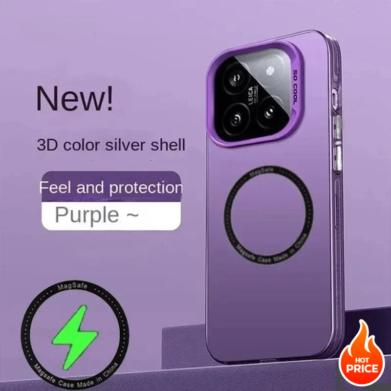 Luxury Magsafe Wireless Charging Matte Frosted Case For Xiaomi 15T 15TPro 15/14/13 T Ultra Pro Semi-Transparent Protection Cover