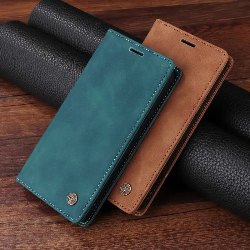 Leather Flip Case For iPhone 16 17 15 14 13 12 11 Pro Max Case For iPhone 17 Air 16E 13 12 X XR XS 6 8 7 Plus Shockproof Cover