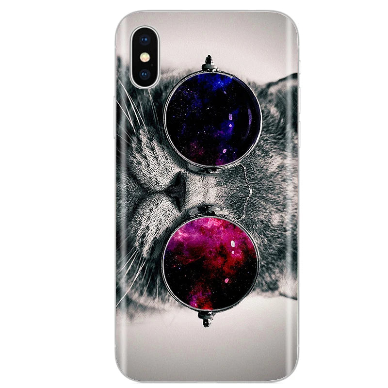 Cute Animal Flower Silicone Case for Iphone XR Case X Xs Max Simple Silicone Case for Iphone X Xs Max Xr Soft Cover Coque Shell