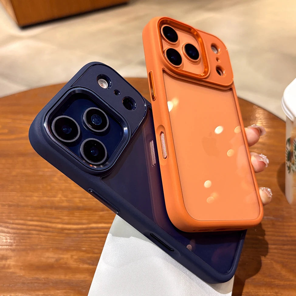 New Luxury Transparent Phone Case for iPhone 17 16 15 14 13 Pro Max Plus 17Pro Acrylic PC Hard Shockproof Cover for iPhone 17Air