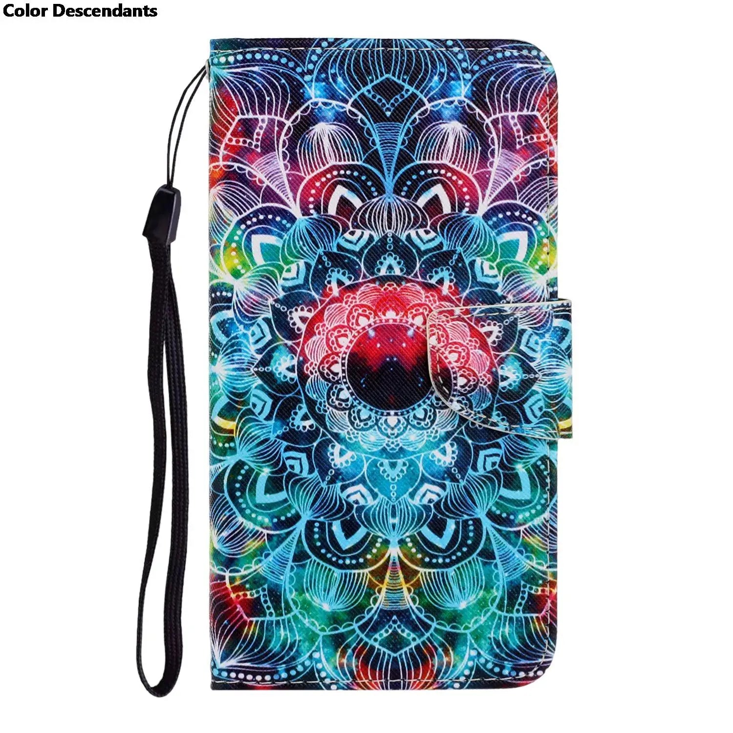 Painted Leather Case For iPhone 12 13 Pro Max mini SE 2020 15 Flip Wallet Card Slot Holder Phone Book Cover Flower Butterfly Cat