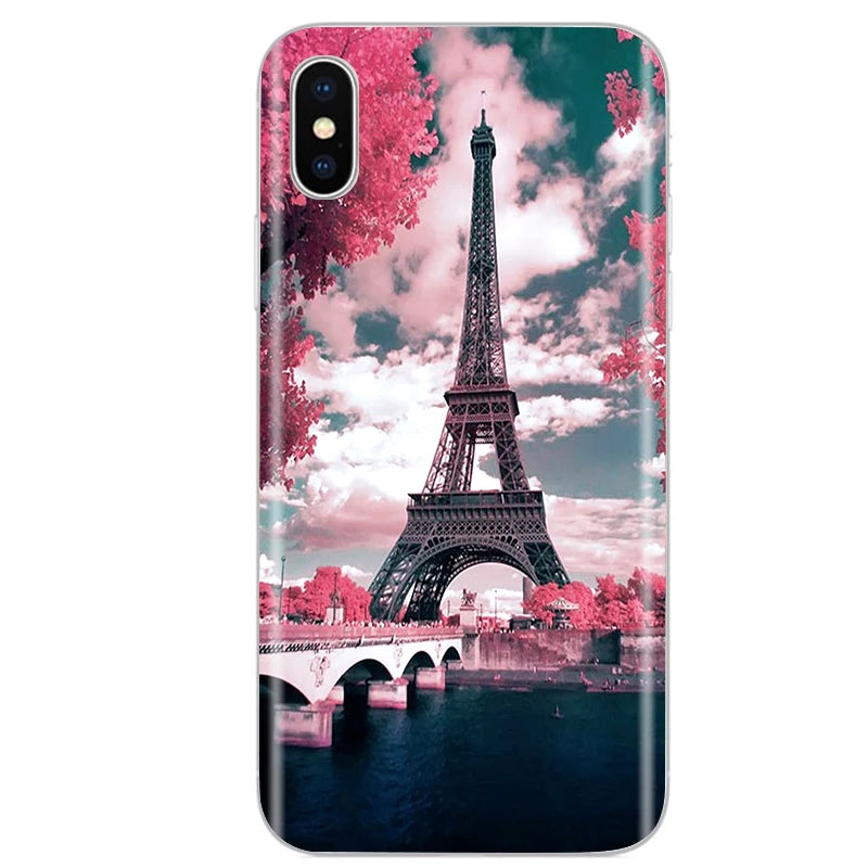Cute Animal Flower Silicone Case for Iphone XR Case X Xs Max Simple Silicone Case for Iphone X Xs Max Xr Soft Cover Coque Shell