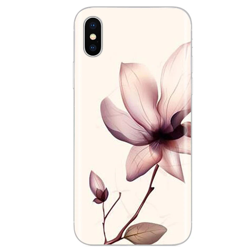 Cute Animal Flower Silicone Case for Iphone XR Case X Xs Max Simple Silicone Case for Iphone X Xs Max Xr Soft Cover Coque Shell