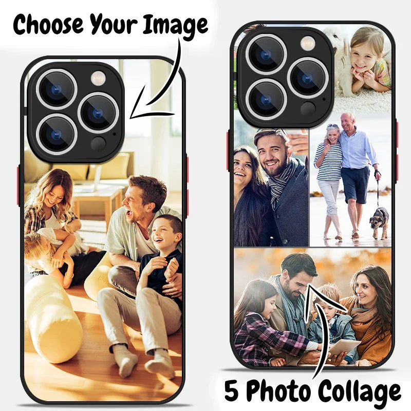 Personalized DIY Customized Name Photo Phone Case For iPhone 16 15 Pro Max 14 13 12 11 Pro Max X XR 7 8 Shockproof Acrylic Cover