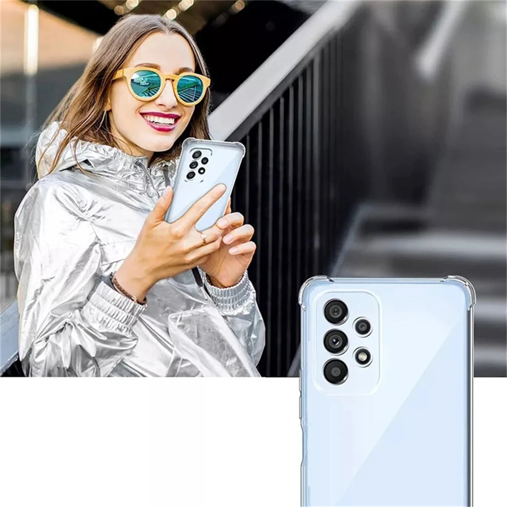 Clear Shockproof Phone Case For Samsung Galaxy S23 S22 S21 S20 FE Ultra S10 S9 S8 Plus S7 Edge Note 8 9 10 20 Plus Back Cover
