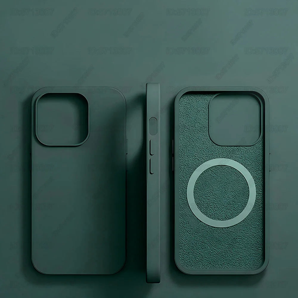 Magnetic Original Liquid Silicone Shockproof Case For iPhone 16 15 14 13 12 11 Pro Max 16 Plus For Magsafe Wireless Charge Cover