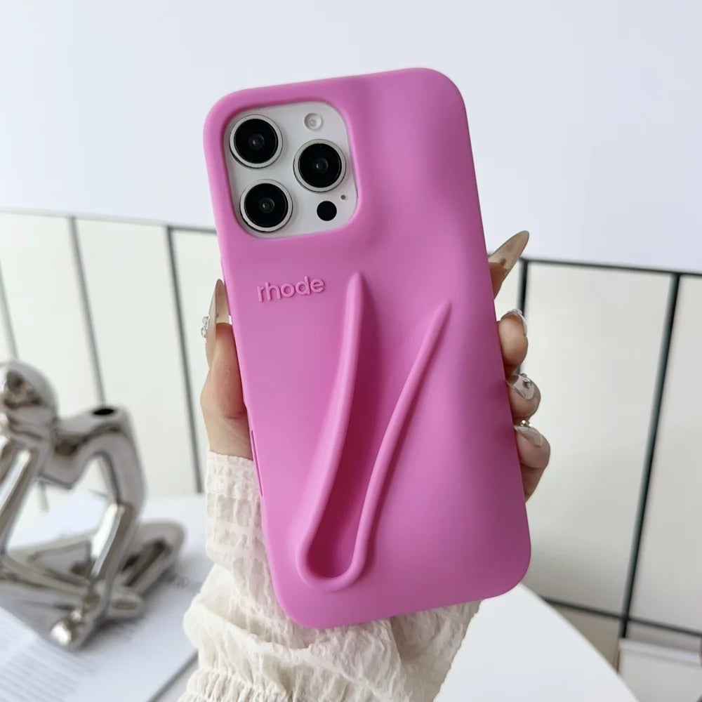 Rhode INS Hot New Color Lipstick Lip Holder Silicone Case For iPhone 17 Air 16 15 14 13 12 11 Pro Max Plus Soft Bumper Cover