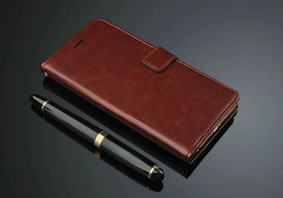 For iPhone 7 Cases 5s 6s plus 5 SE Case Flip Wallet Genuine Leather Cover For iPhone X 6 Cover  Stand Function 3 Card Holder