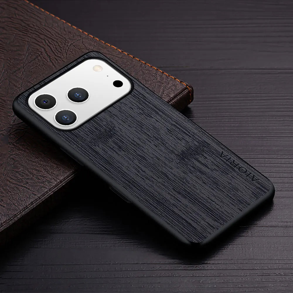 Case for iPhone 17 Pro Max Air case bamboo wood pattern Leather cover funda for iPhone 17 Pro Max coque case capa