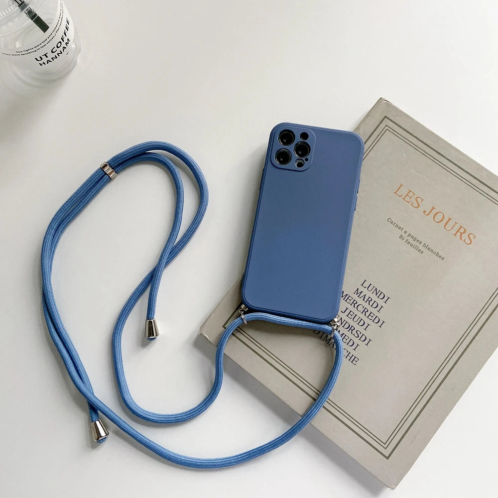 Crossbody Lanyard Strap Rope Phone Case For Samsung Galaxy A06 A05s A04e A03 A02 A01 A70 A50 A30 A20S A10 Necklace Cover