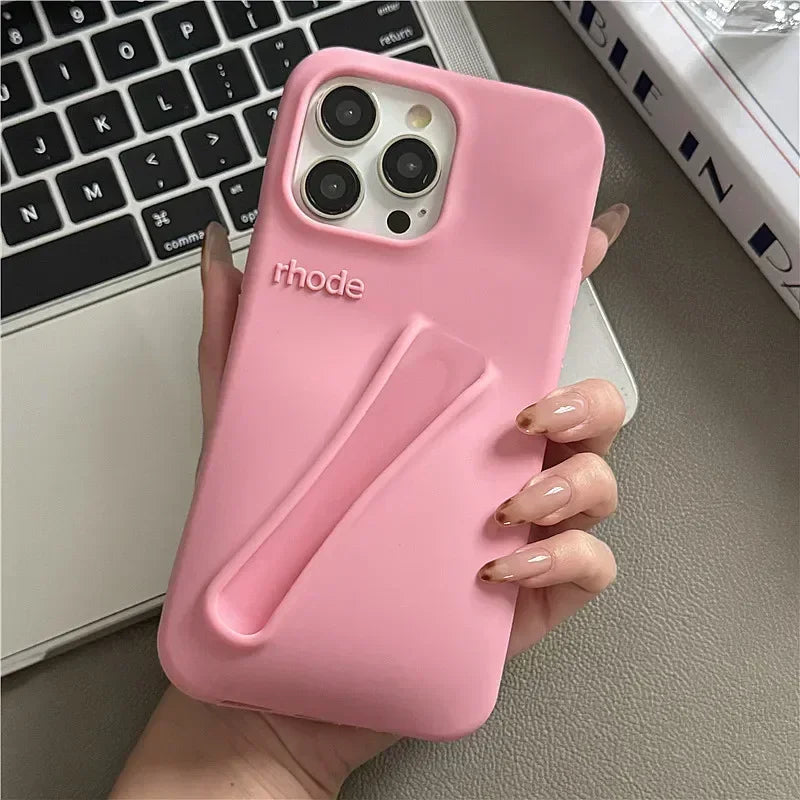 Lemontini Yellow Portable Lip Gloss Silicone Phone Case for IPhone 17 11 12 13 14 15 16 Pro Max Plus Lipstick Shockproof Cover