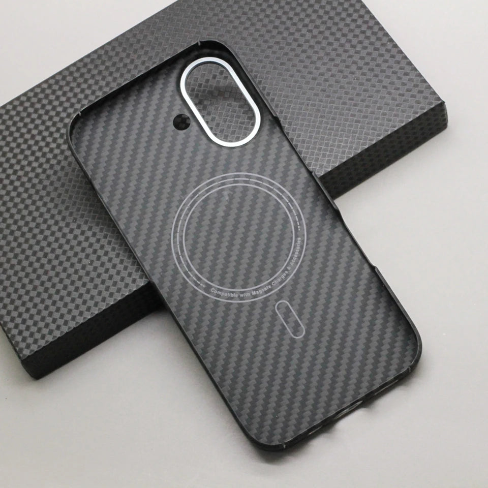 Amstar Magnetic Carbon Fiber Case for iPhone 17 Pro Max / 17 Pro Magsafe Case Aramid Fiber Magnetic Cover for iPhone 17 Air / 17