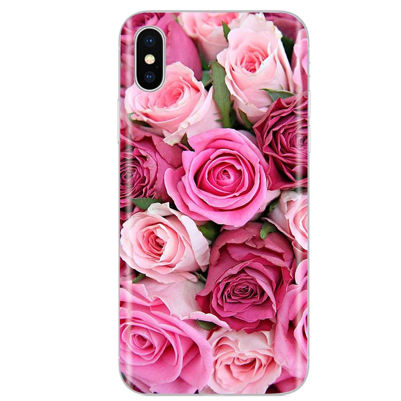 Cute Animal Flower Silicone Case for Iphone XR Case X Xs Max Simple Silicone Case for Iphone X Xs Max Xr Soft Cover Coque Shell