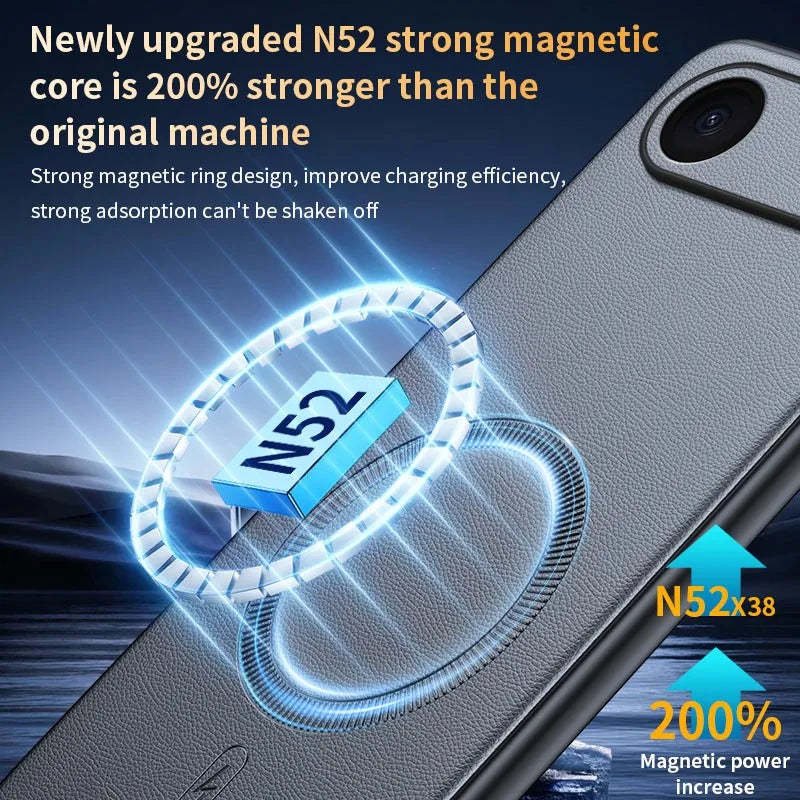 For Iphone 17 Air Case Magnetic Leather Shield Cover For Iphone 17 Air Anti-Fingerprint Non-Slip PC+TPU