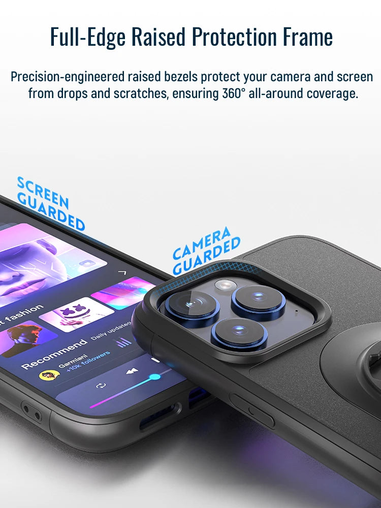 Shockproof Case for iPhone 17/16/15/14Plus/13/12/11Pro/XsMax/XR Quad-style Motorbike/Bike Holder/Car Mount with Lock-in Design