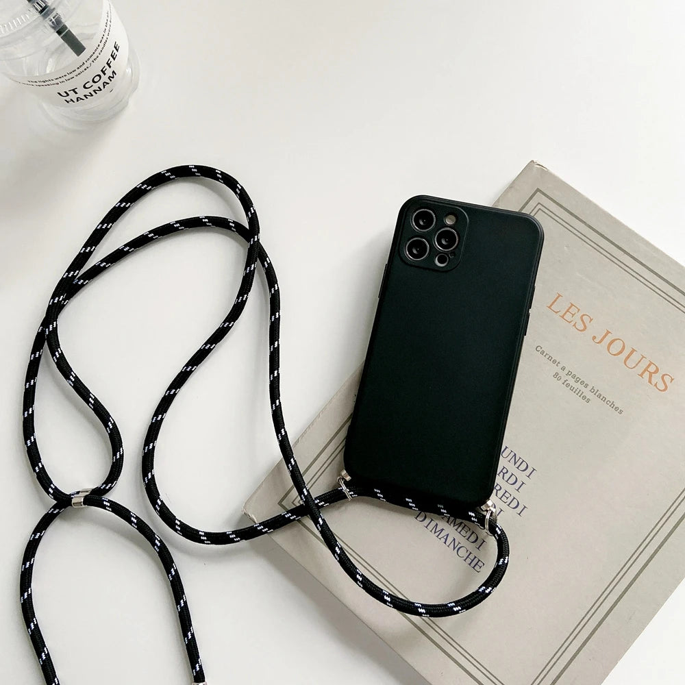 Crossbody Lanyard Strap Rope Phone Case For Samsung Galaxy A06 A05s A04e A03 A02 A01 A70 A50 A30 A20S A10 Necklace Cover