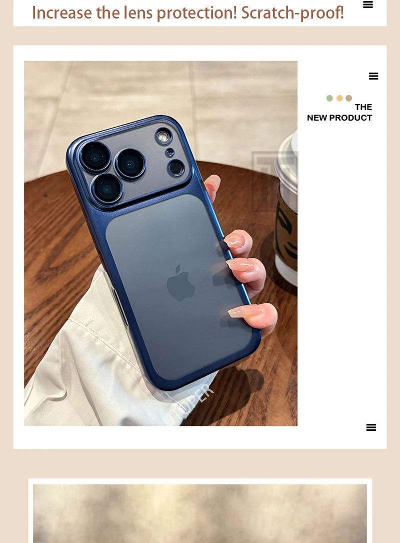 Luxury New Ultrathin UV Plating Matte Anti Slip 17 Pro Max Phone Case for iPhone 17 Lens Film Protect Translucent Hard PC Cover