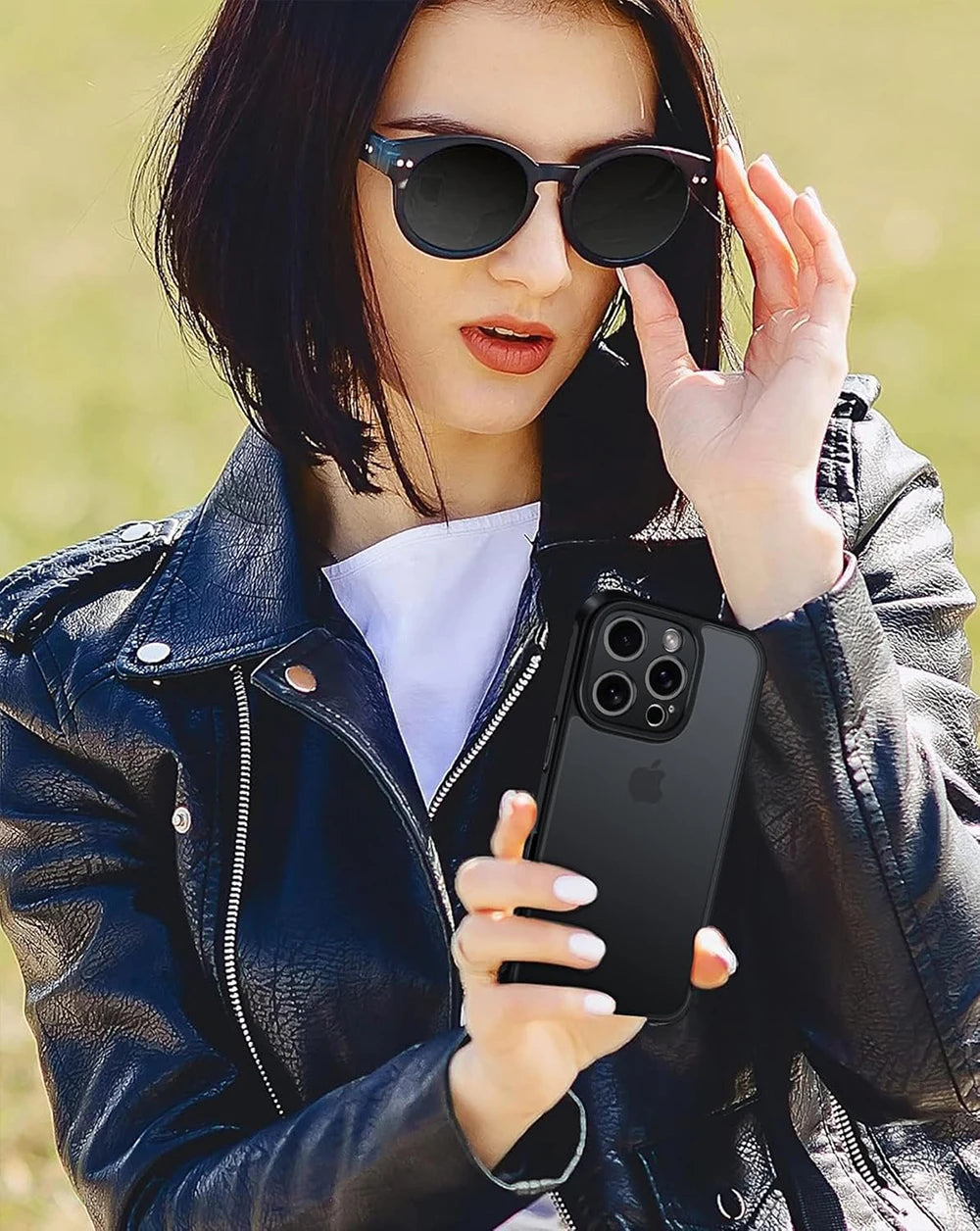 Military Grade Heavy Shockproof Case For iPhone 16 15 14 13 12 11 Pro Max Plus Transparent Black Matte Hybrid Hard PC Cover Soft