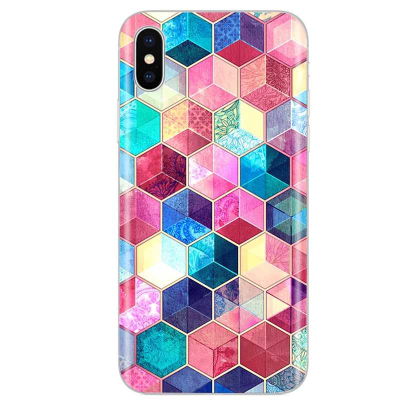 Cute Animal Flower Silicone Case for Iphone XR Case X Xs Max Simple Silicone Case for Iphone X Xs Max Xr Soft Cover Coque Shell