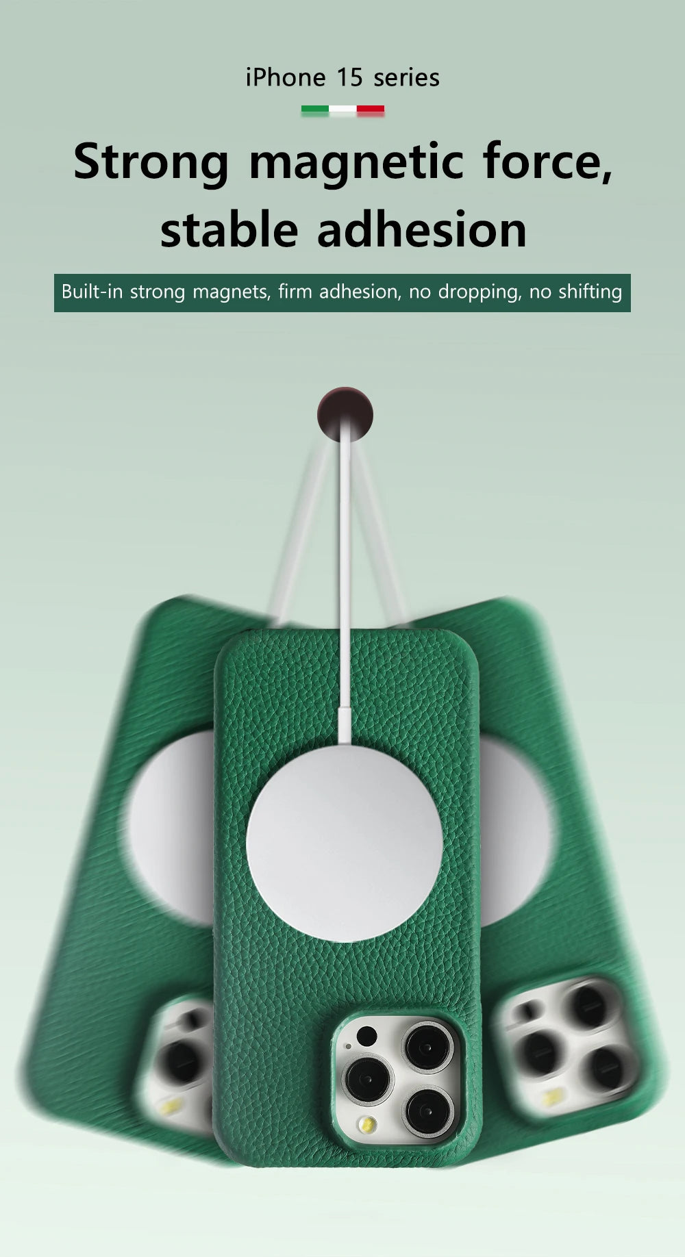 for Magsafe Case for iPhone 17 15 16 Pro Max Air 17Pro Natural Cowhide Lychee Leather Magnetic Protector Luxury Phone Back Cover