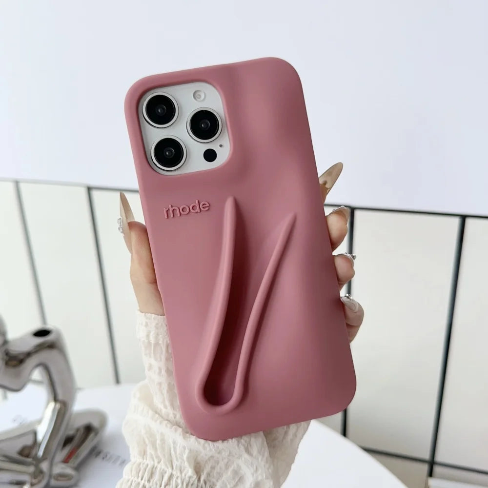 Rhode INS Hot New Color Lipstick Lip Holder Silicone Case For iPhone 17 Air 16 15 14 13 12 11 Pro Max Plus Soft Bumper Cover