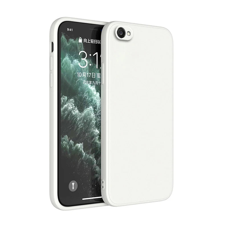 Square Liquid Silicone Soft Case For iphone 6 6s 7 8 Plus SE 2020 2022 Siquare Luxury Classic Phone Cover Funda