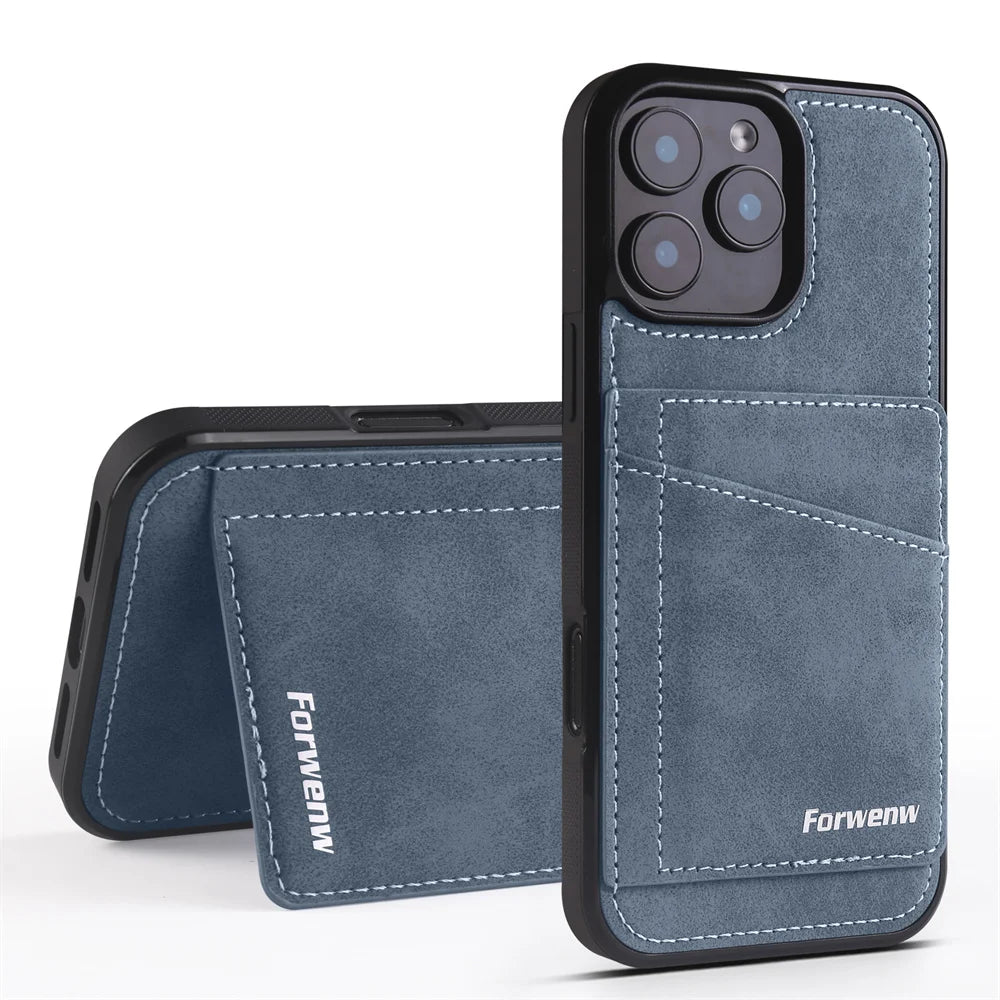 Luxury Leather Case For iPhone 16 15 14 13 12 11 Pro Max Case Cover For iPhone 16 15 14 Plus IP 16E 17 Air Phone Case Flip Cover