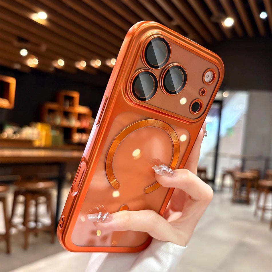 17ProMax Cases Original Soft Magsafe Case for iPhone 17 Pro Max iPhone17 ProMax Transparent Lens Film Wireless Charging Cover