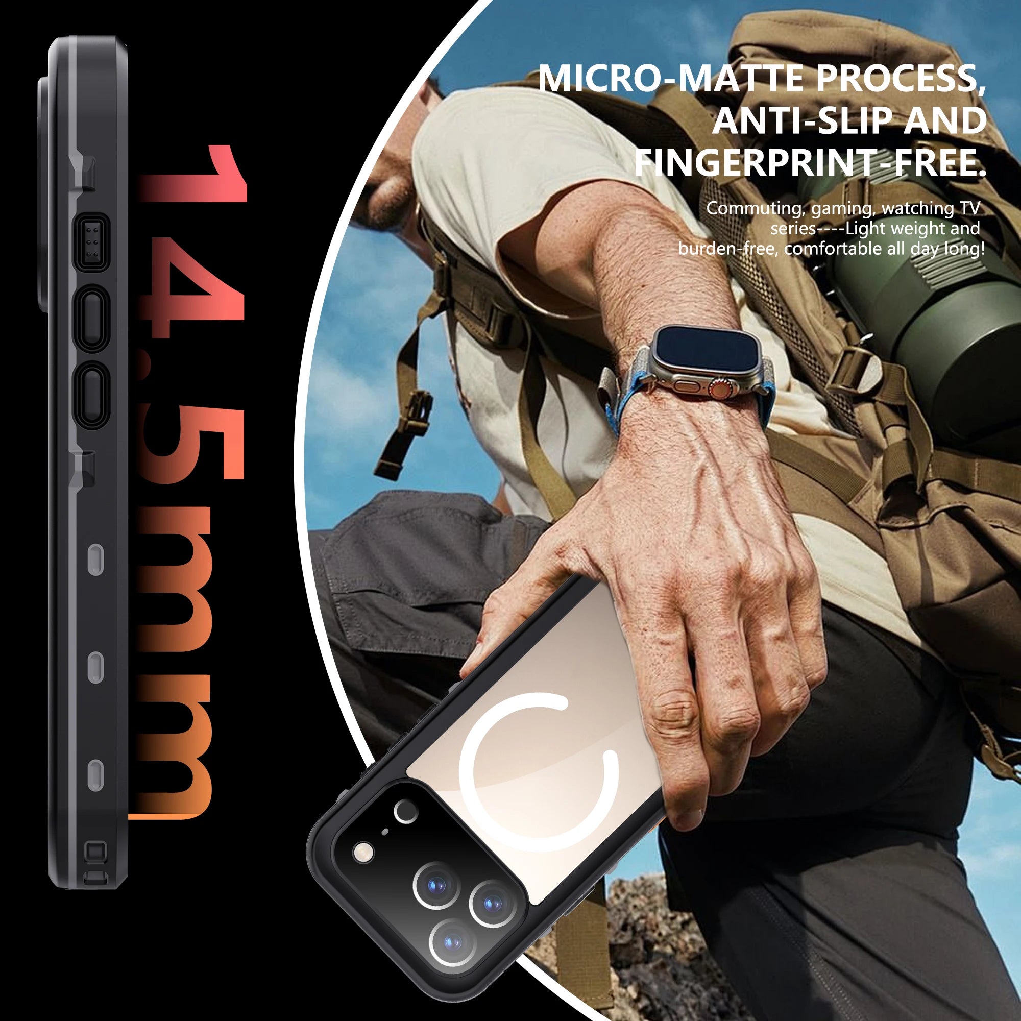 Shellbox Professional Waterproof Phone Case 360° Shockproof and Dustproof IP68 (Compatible with iPhone 17 Pro/16/15/14/13)