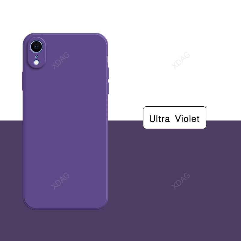 Original Square Phone Case for iPhone XR 5G Soft Back Cover Cute Liquid Silicone Shockproof Accessories Funda High Qualtiy Shell