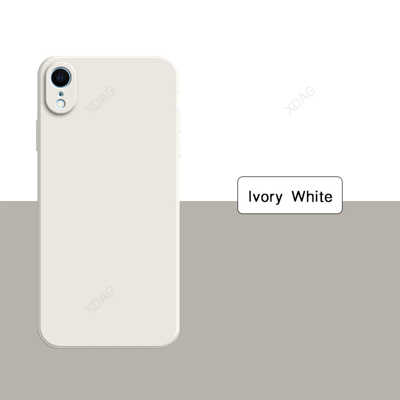 Original Square Phone Case for iPhone XR 5G Soft Back Cover Cute Liquid Silicone Shockproof Accessories Funda High Qualtiy Shell