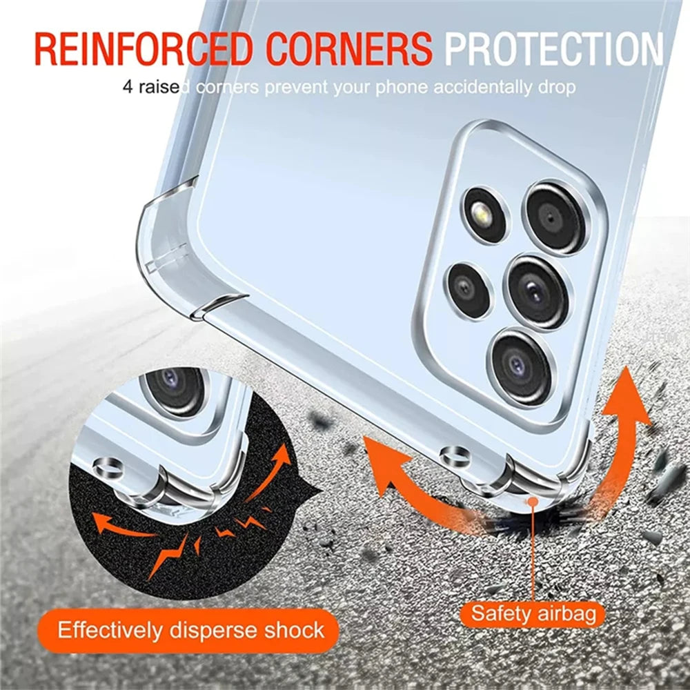Clear Shockproof Phone Case For Samsung Galaxy S23 S22 S21 S20 FE Ultra S10 S9 S8 Plus S7 Edge Note 8 9 10 20 Plus Back Cover