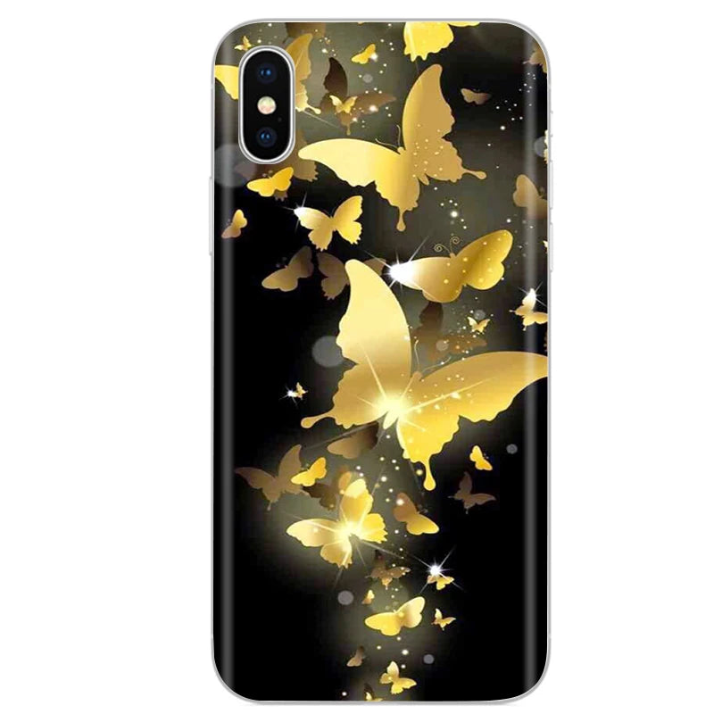 Cute Animal Flower Silicone Case for Iphone XR Case X Xs Max Simple Silicone Case for Iphone X Xs Max Xr Soft Cover Coque Shell