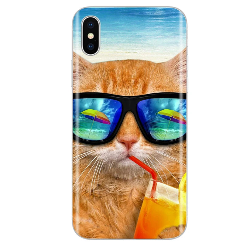 Cute Animal Flower Silicone Case for Iphone XR Case X Xs Max Simple Silicone Case for Iphone X Xs Max Xr Soft Cover Coque Shell