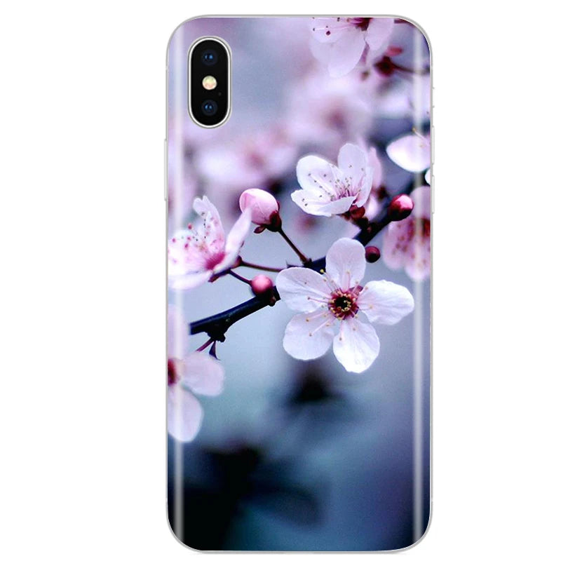 Cute Animal Flower Silicone Case for Iphone XR Case X Xs Max Simple Silicone Case for Iphone X Xs Max Xr Soft Cover Coque Shell