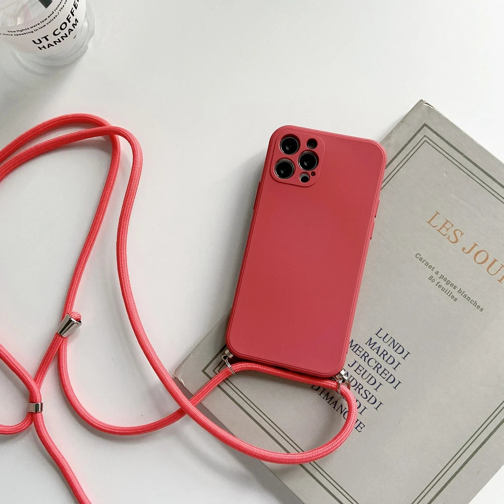 Crossbody Lanyard Strap Rope Phone Case For Samsung Galaxy A06 A05s A04e A03 A02 A01 A70 A50 A30 A20S A10 Necklace Cover