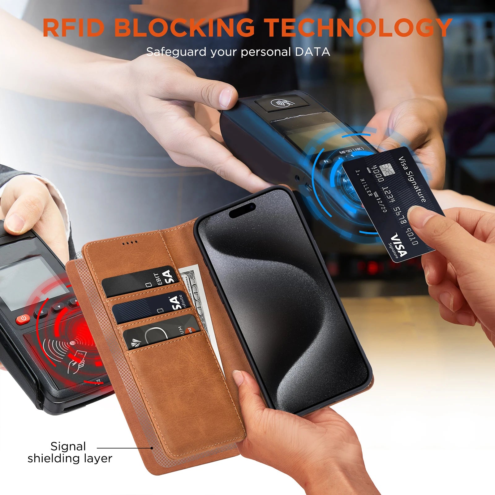 PU Leather Wallet Phone Case For iPhone 16E 16 Pro Max  15 Plus 14 13 12 Flip Cover Protective Magnetic With Picture Frame