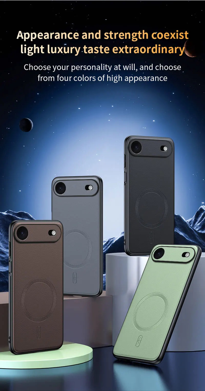 For Iphone 17 Air Case Magnetic Leather Shield Cover For Iphone 17 Air Anti-Fingerprint Non-Slip PC+TPU
