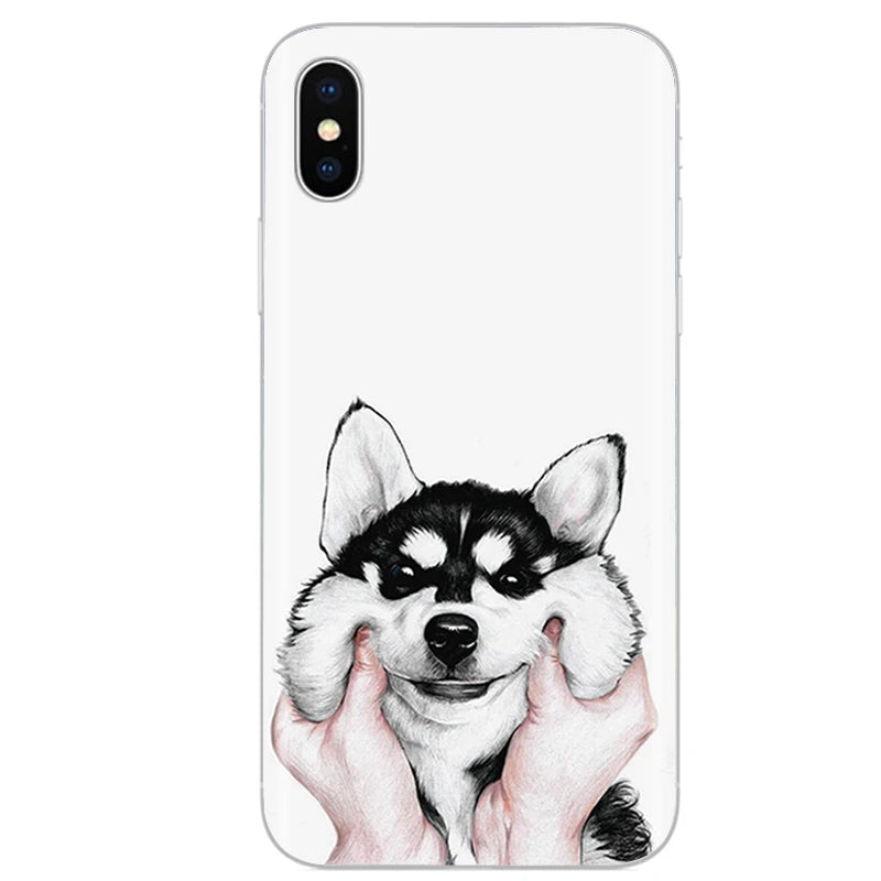 Cute Animal Flower Silicone Case for Iphone XR Case X Xs Max Simple Silicone Case for Iphone X Xs Max Xr Soft Cover Coque Shell