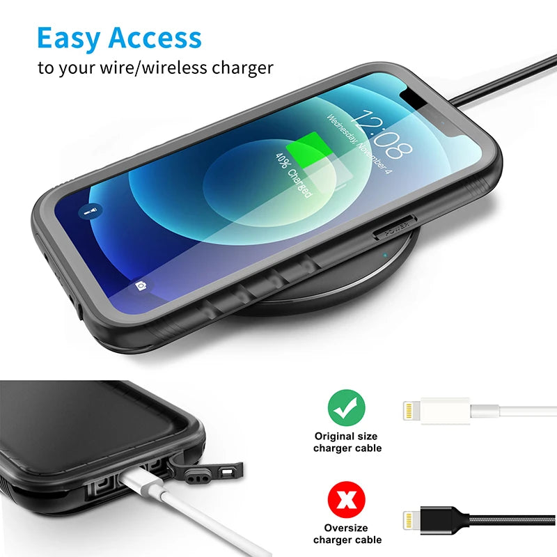 SPORTLINK Waterproof Case for iPhone 14 16 13 11 15 17 Pro Max SE 2nd 2020 3rd 2022 X 7 8 Shockproof Built-in Screen Protector