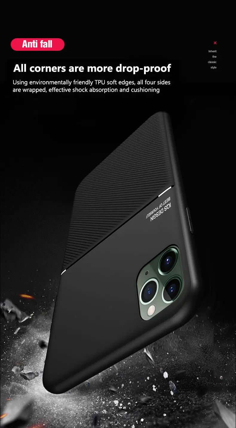 Magnetic Car Phone Case for iPhone 17 14 11 13 16 Pro MAX 12 Mini 15 Plus Built-in Magnet Metal Soft TPU Shockproof Cover