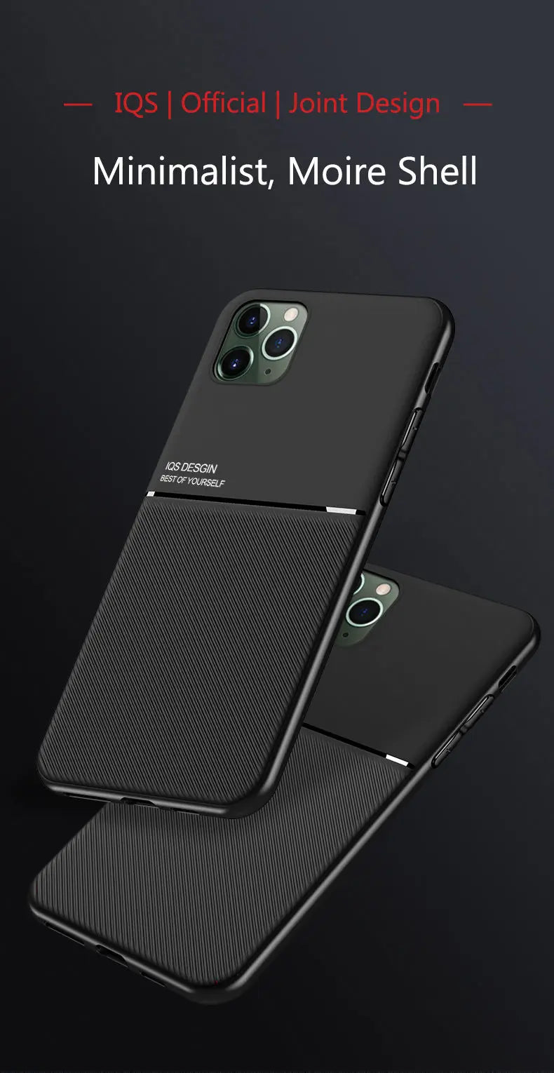 Magnetic Car Phone Case for iPhone 17 14 11 13 16 Pro MAX 12 Mini 15 Plus Built-in Magnet Metal Soft TPU Shockproof Cover