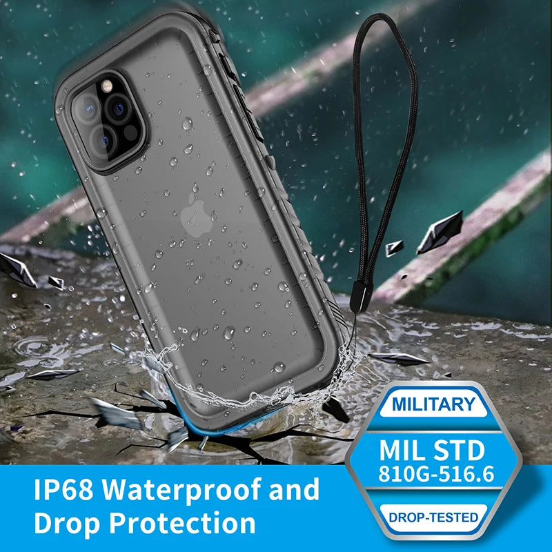 SPORTLINK Waterproof Case for iPhone 14 16 13 11 15 17 Pro Max SE 2nd 2020 3rd 2022 X 7 8 Shockproof Built-in Screen Protector