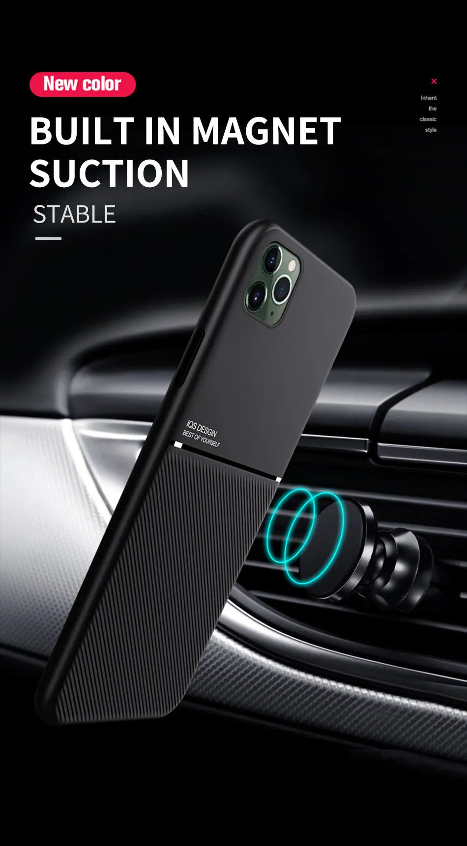 Magnetic Car Phone Case for iPhone 17 14 11 13 16 Pro MAX 12 Mini 15 Plus Built-in Magnet Metal Soft TPU Shockproof Cover