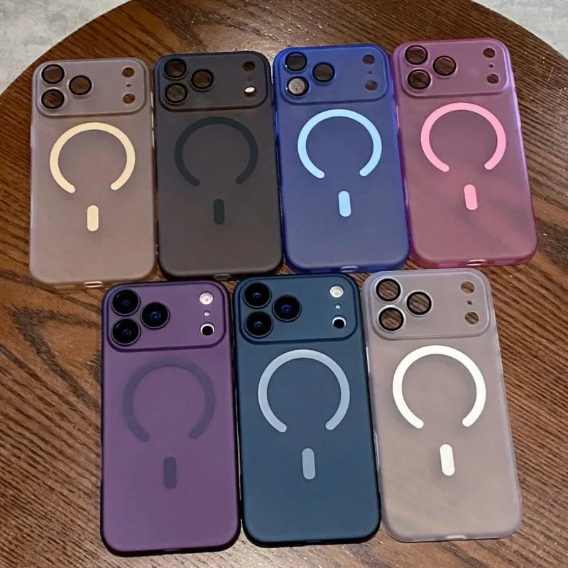 Luxury Ultra Thin Matte Clear For Magsafe Case for iPhone 17 Air 16 15 14 Plus 13 12 11 Pro Max Magnetic Wireless Charge Cover