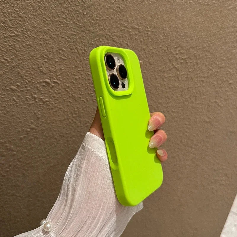 Soft Liquid Silicone Candy Color Case for iPhone 16 15 14 13 Pro Max Plus 12 11 16e Sensitive Camera Control Button Matte Cover