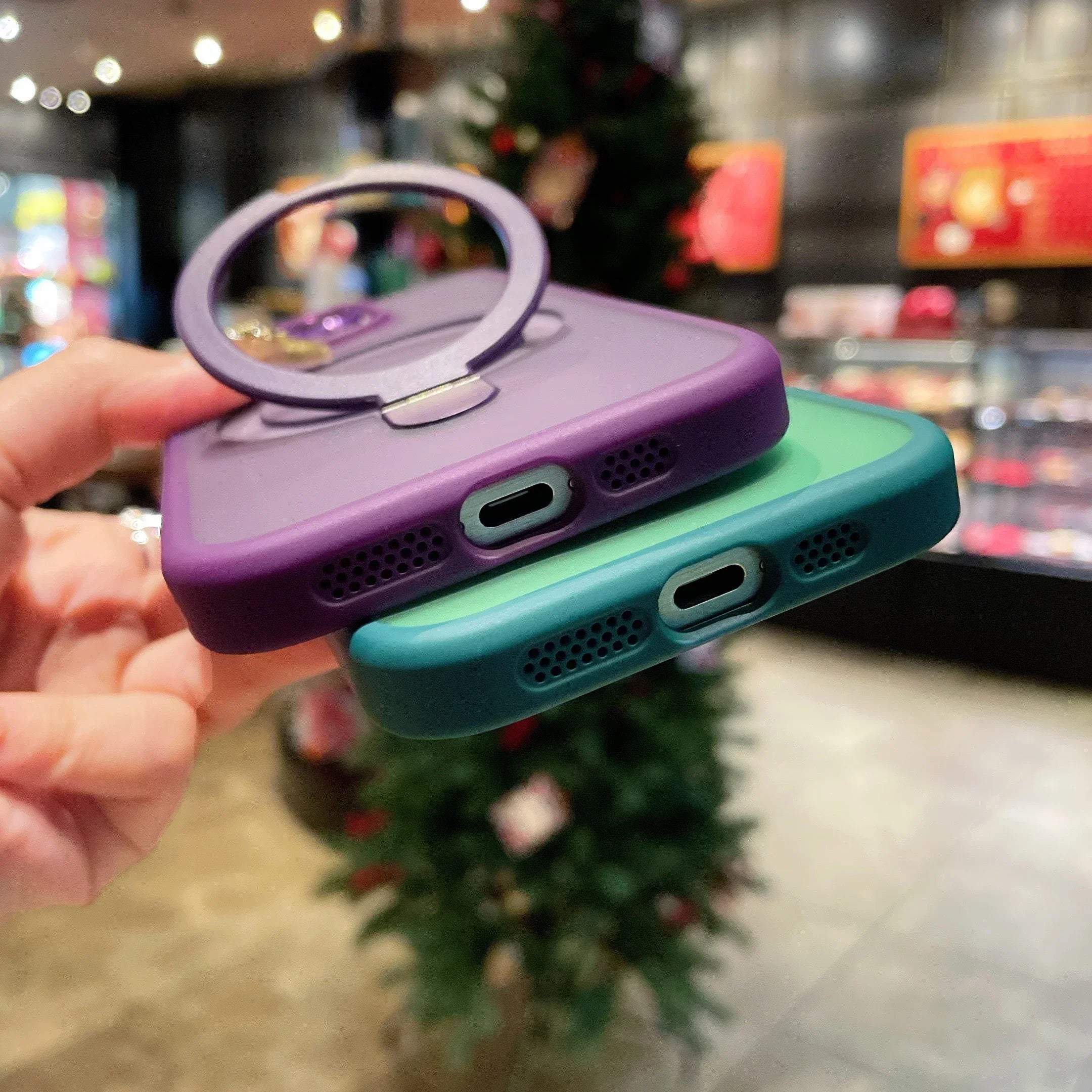 Matte Ring Holder Glass Lens Phone Case For iPhone 16 17 15 14 13 12 11 Pro Max For Magsafe Wireless Magnetic Hard Bumper Cover